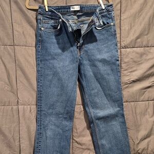 Zara Jeans w/Ankle Slits Dark Blue